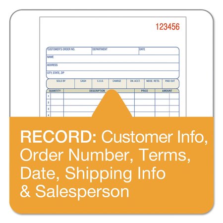 Adams Business Forms TOPS Sales/Order Book, 7 15/16x5 9/16, 3 TC5805